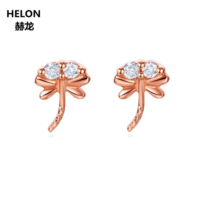 Solid 14k Rose Gold 100% SI/H Natural Diamonds Engagement Wedding Women Earrings Stud Earrings Trendy Fine Jewelry