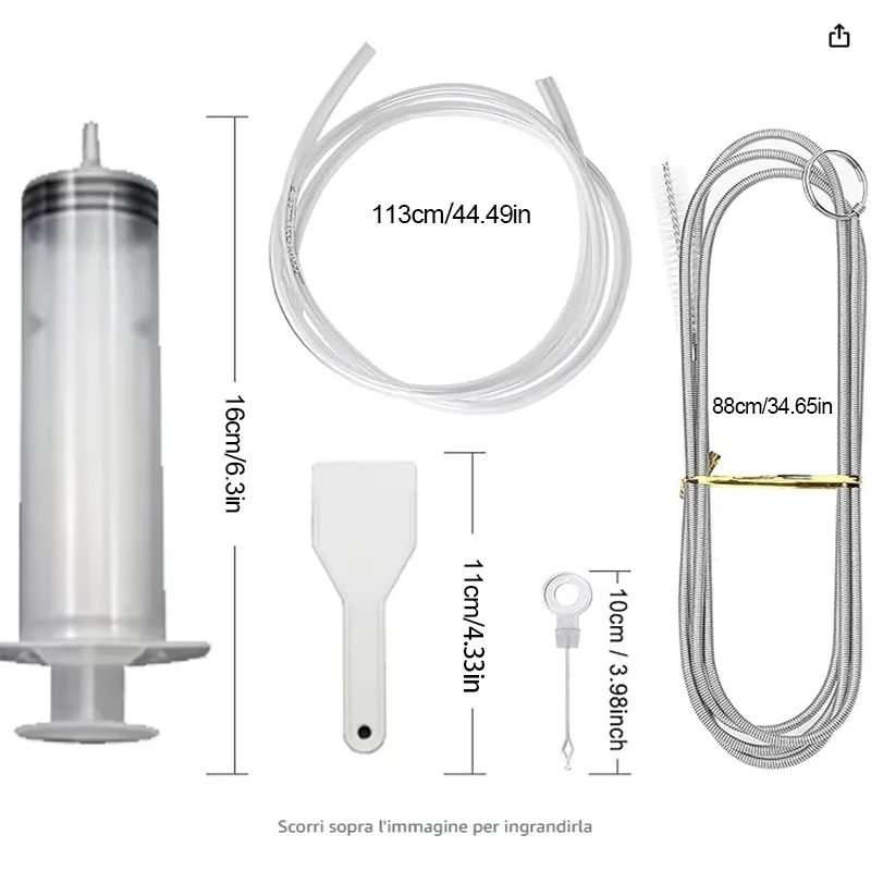 Refrigerator Drain Dredge Clean Set Fridge Hole Cleaner Long Flexible Scrub Brush Home Suction Syringe Clean Device Pipe Cleaner