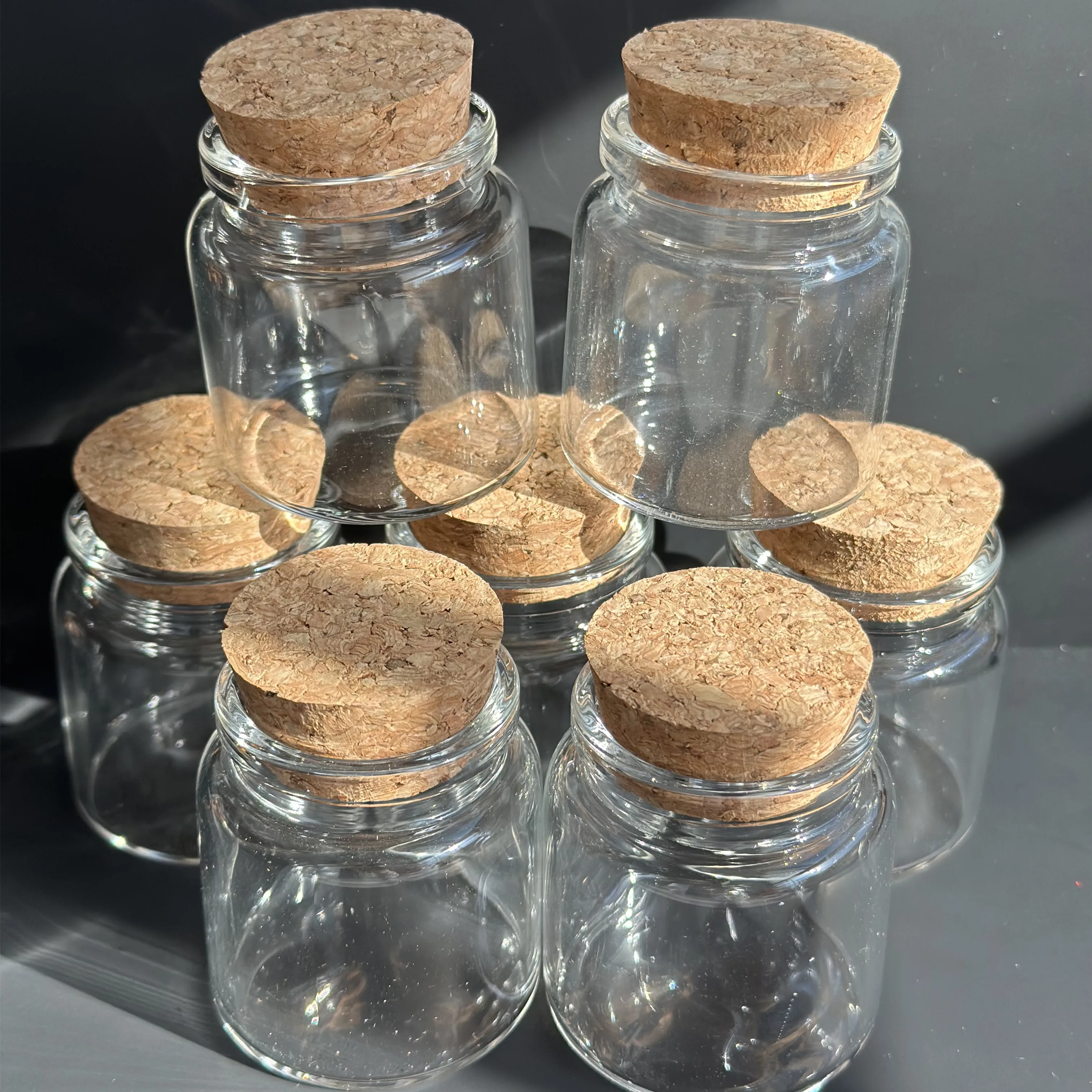 6/12/24 PCS 50ml Borosilicate Glass Bottles (47x50mm) - Heat-Resistant Jars for Kitchen Spice & Seed Storage, DIY Crafts, Candy