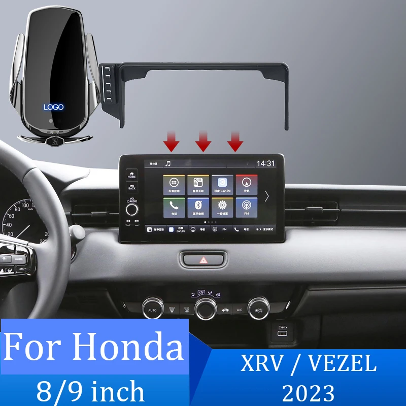 Car Holder Mobile Phone Wireless Charger For Honda XRV VEZEL 2023 Screen Accessories 8/9 Inch Fixed Mobile Phone Holder Base