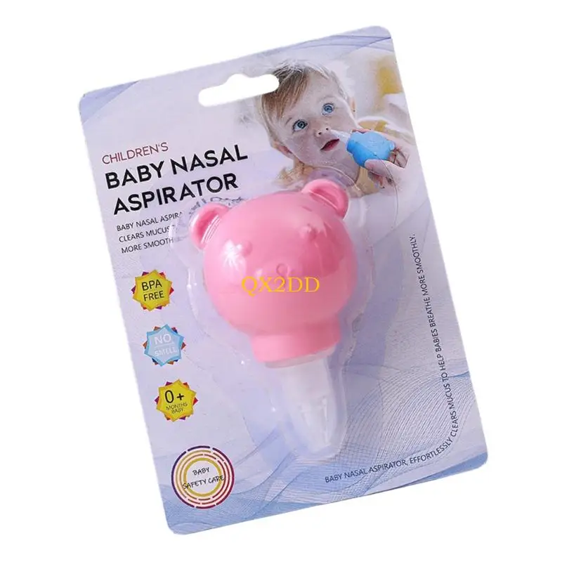 QX2D Hygienisches Baby-Nasensauggerät, abnehmbares Design, sanftes TPE-Werkzeug für die Säuglingspflege