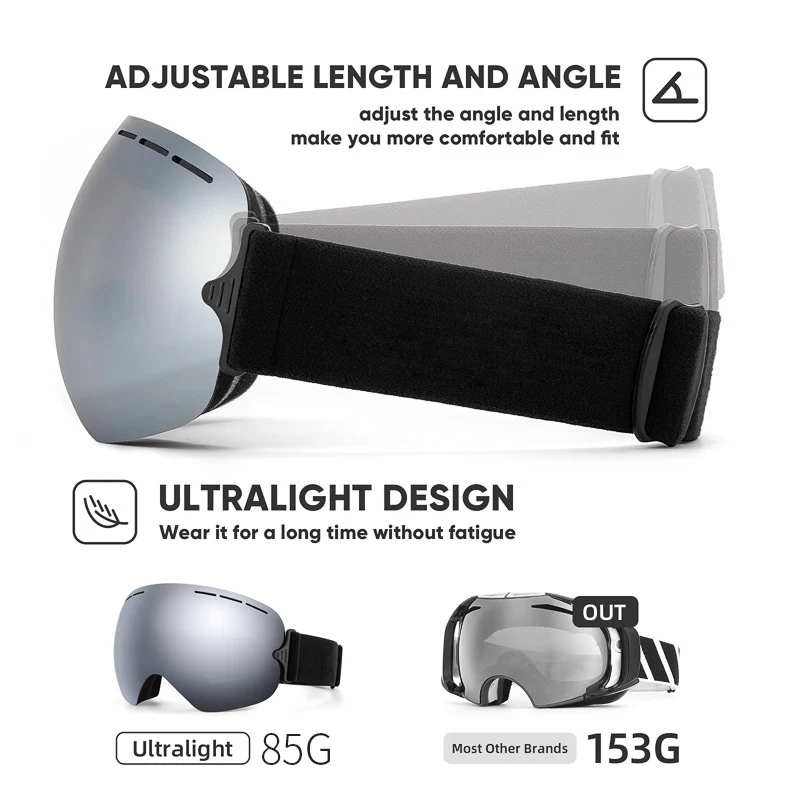 JSJM gafas de esquí y snowboard antivaho ultraligeras UV400 - imagen 5