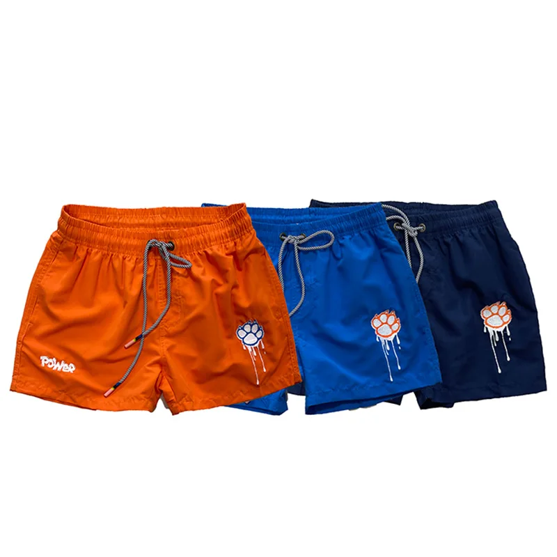 Bear's Paw Claw Plus Size Men's Board Shorts, Gay Bear Beach Short, Quick Dry Swim Short Trunks Orange/Blue/Navy M L XL XXL