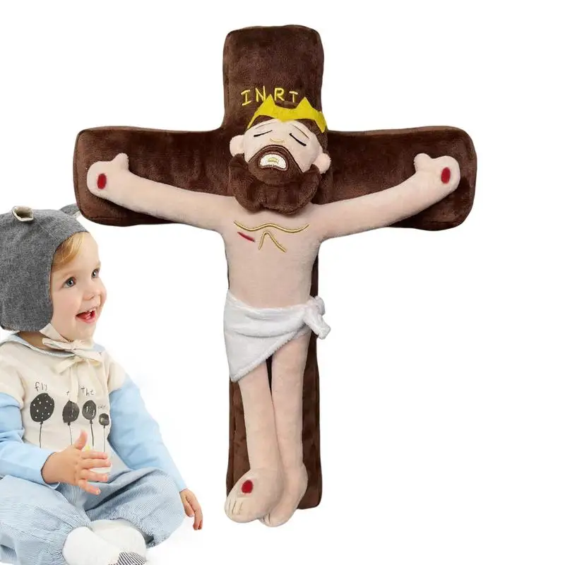 Jesus brinquedo de pelúcia religioso para crianças, Plushie religioso, boneca de pelúcia educacional infantil, figura macia, presente crente, novo