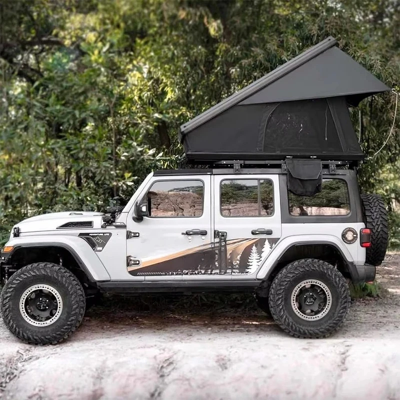 Hard Shell Roof Top Tent With Quick Hydraulic Release Sturdy Support Bars And Comfortable Interior For 3-4 Person