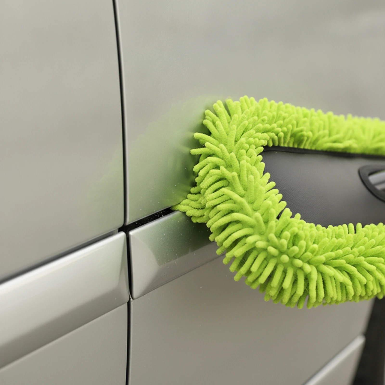 Car Dusting Mop Chenille Car Duster with Long Handle Washable Detachable for Garage
