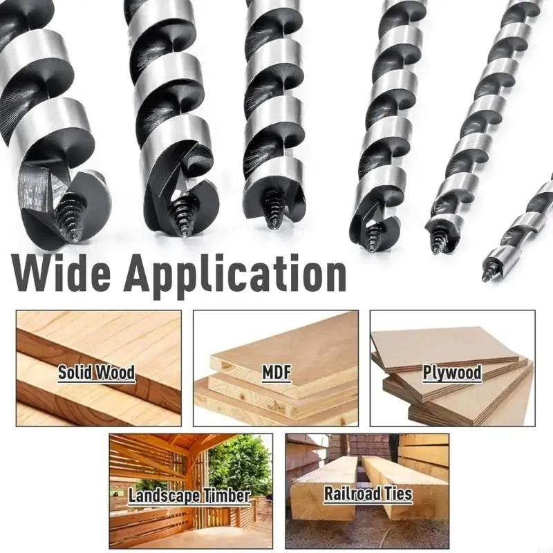 Long Spirals Shank Drill Bit Set 6PCS for Hard Materials Drilling Adapter for Standard Drills M4YD