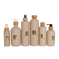 100ml 250ml 300ml 400ml 500ml Wheat Straw Plastic Pump Spray Shampoo Bottle Biodegradable Cosmetic Packaging Container