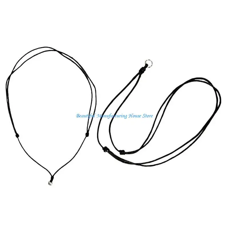 

E56A 100 Pieces DIY Jewelry Making Findings Polyester Adjustable Black Cord Chain