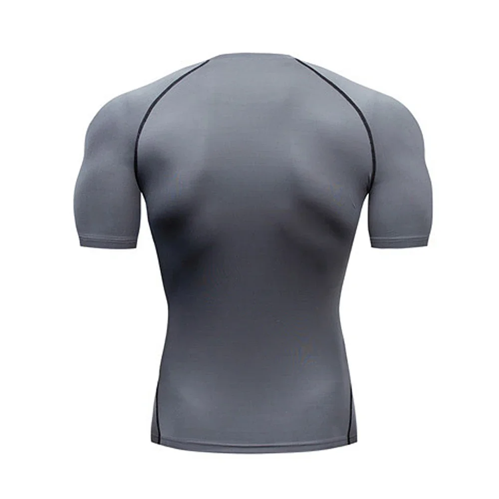 Männer Bodybuilding Sport Engen T-shirt Sommer Kompression Oansatz T-shirt Gym Fitness Quick Dry Lauf T-shirt Männliche Workout Tops – Detail 3
