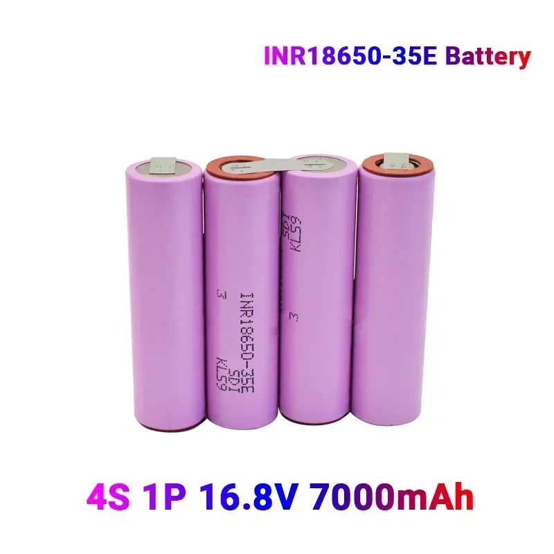 High capacity 18650 35E 3500-7000mAh 3S 5S 6S 8S 7.4V 12.6V 14.8V 18V 25.2V 29.6V for screwdriver battery welding battery pack