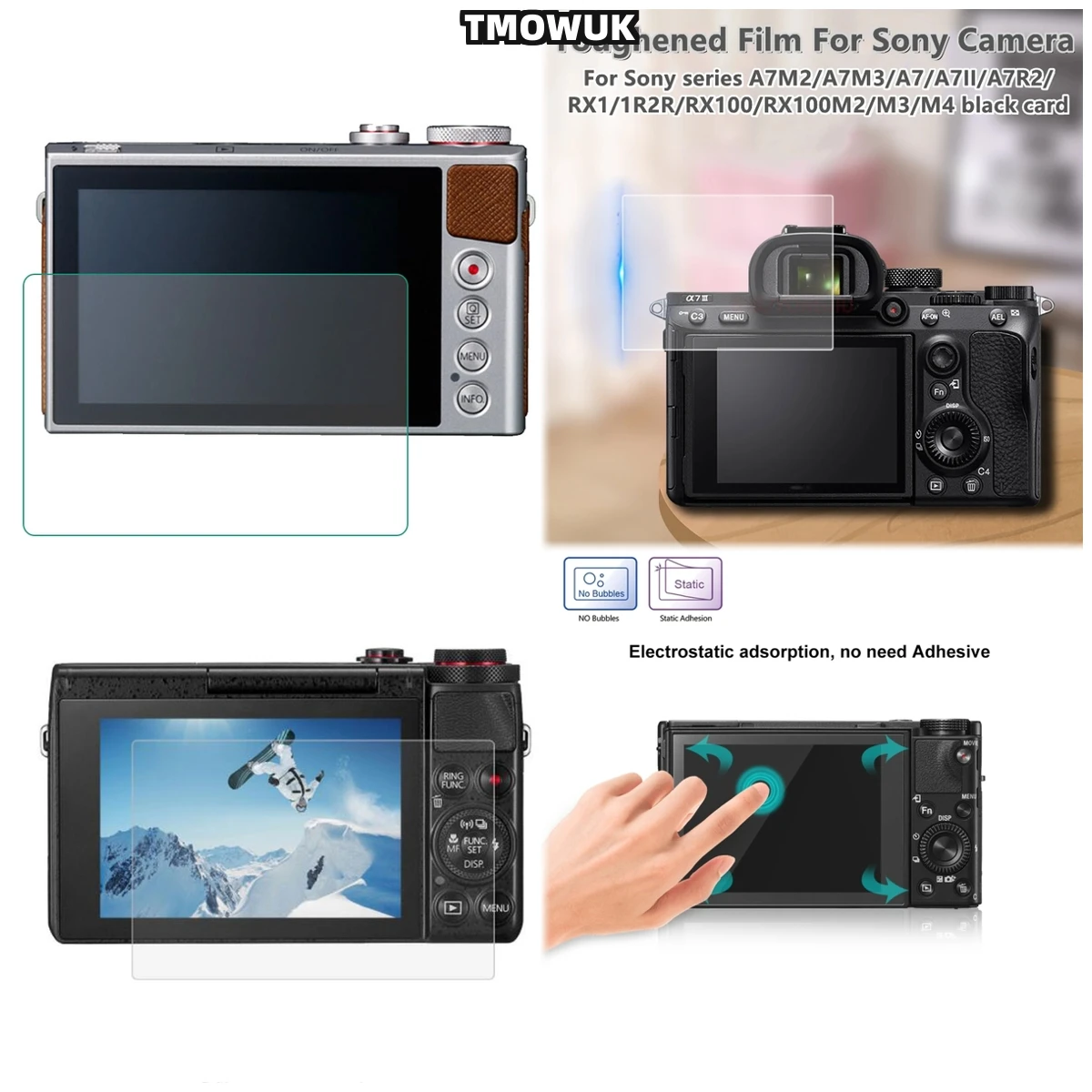 

For RX100 RX100IV RX100VII A9 A9II Tempered Glass Screen Protector Anti-Scratch 9H Hardness HD Clear LCD Film