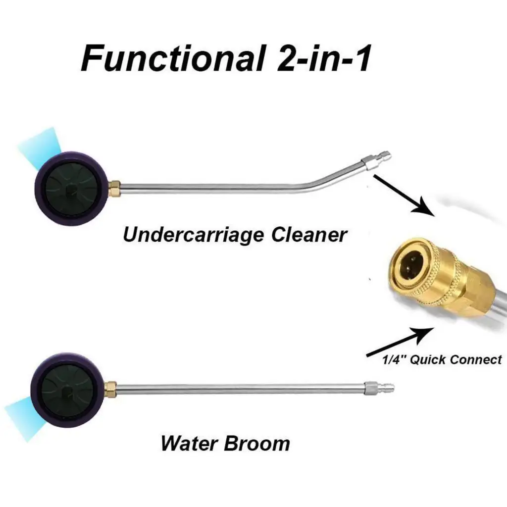 Stainless Steel Undercarriage Pressure Washer Accessory Water Broom Wand for High Pressure Car Wash and Outdoor Cleaning