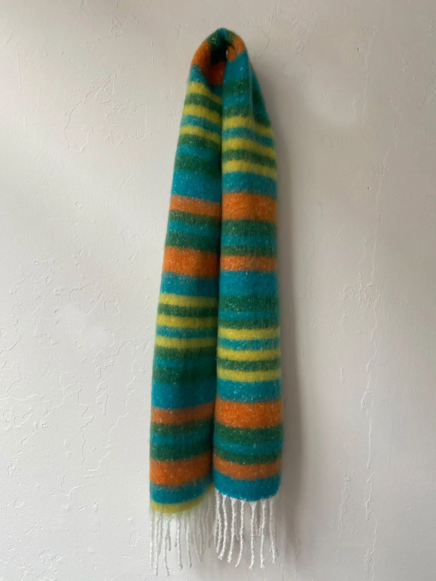 Novelty Rainbow Striped Long Shawl Wrap Women Cashmere Scarf  Winter Thick Warm Female Bandana Pashmina Tassel Travel Blanket
