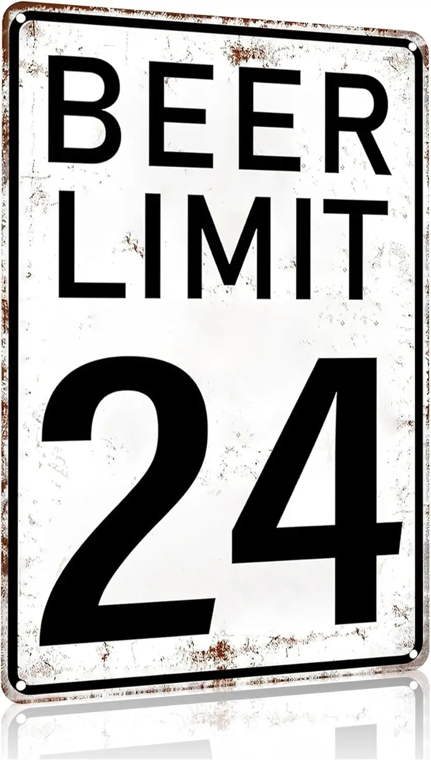 Bar Accessories Vintage Beer Limit 24 Tin Sign for Home Man Cave Garage Basement Decor  (3396)