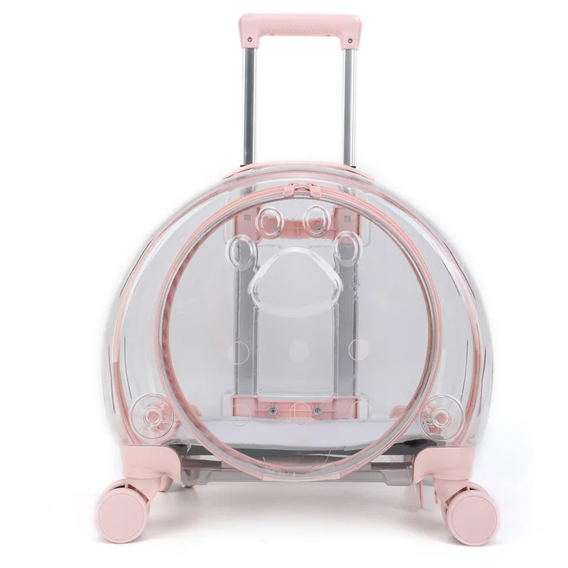 Large capacity Pet Pull Rod Box portable Breathable Space capsule Pet box Transparent cat carrier bag pet Travel Carrying Bag