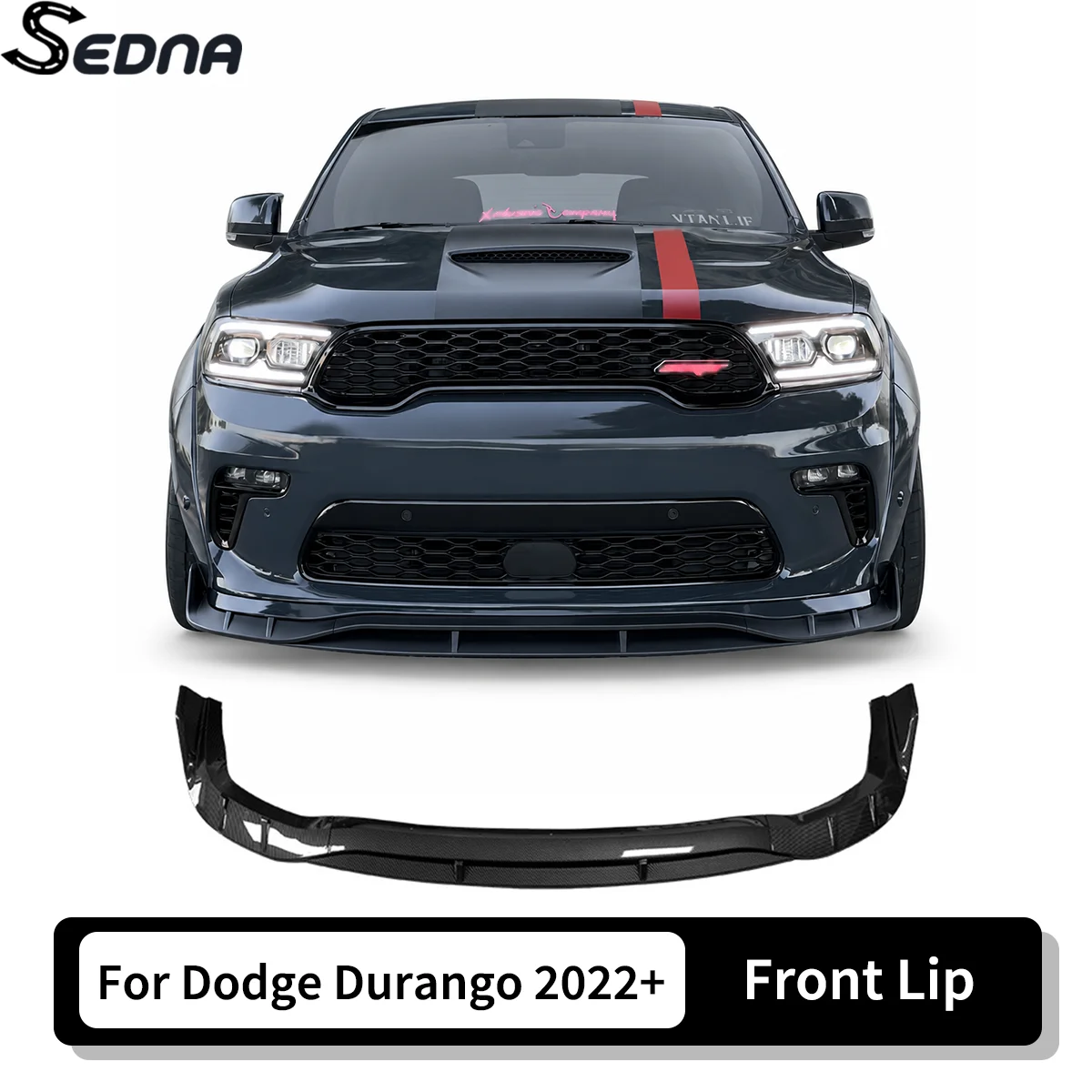 For Dodge Durango SRT Hellcat 2022–2026 Front Bumper Lip Spoiler Splitter Shovel Car Surround Guard Cover Trim Accessories