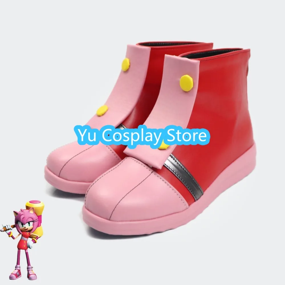 Amy Rose Cosplay Shoes Pink Boots Custom Plus Size Christmas Gift Anime Show Party Prop Carnival