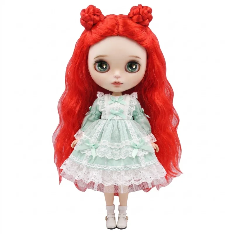 10-11" Blythes Doll Hair JD846 Long Mini Wave with Top Two Buns Doll wigs 18" AG Dolls OG Meadowdolls Accessories