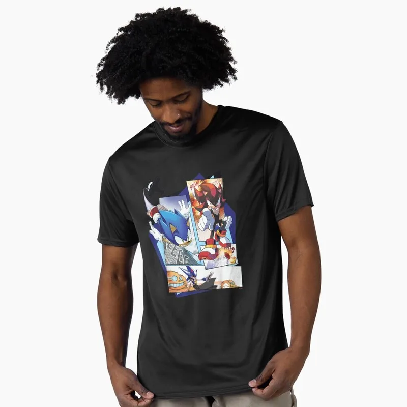 Action Battle 90s Cartoon Series Cute Sonic The Hedgehog Shadow Gift t shirt 0603 Vintage Racing Anime Graphic Tee Y2K clothes