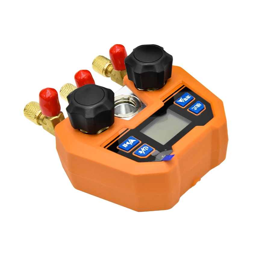 DMG-4B Digital Double Gauge Valve Electronic Manifold Instrument Refrigeration Maintenance Digital Manifold Gauge -14~800psi