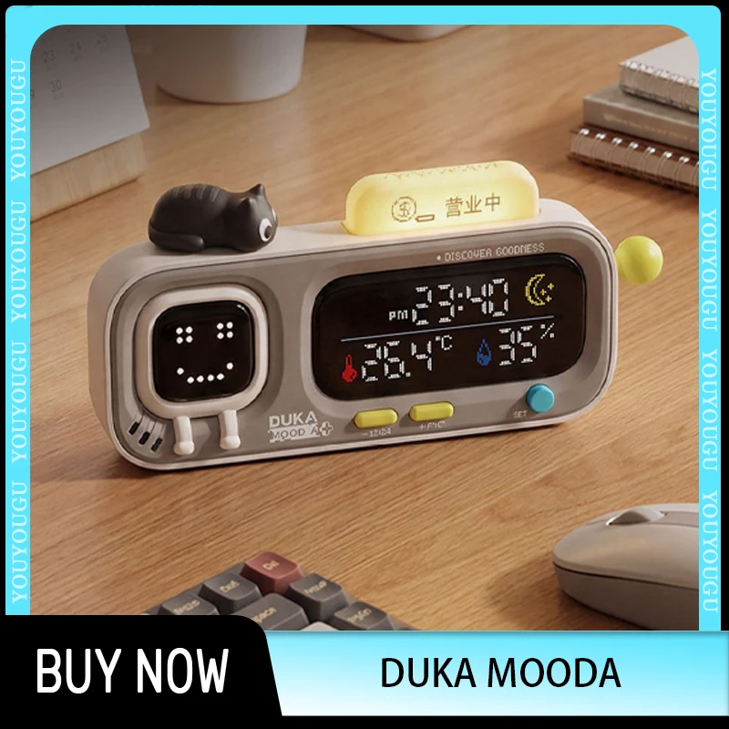 

DUKA MOOD A Smart Desktop Temperature and Humidity Clock Home Desktop Temperature Humidity Meter Electric Digital Fun Reminder
