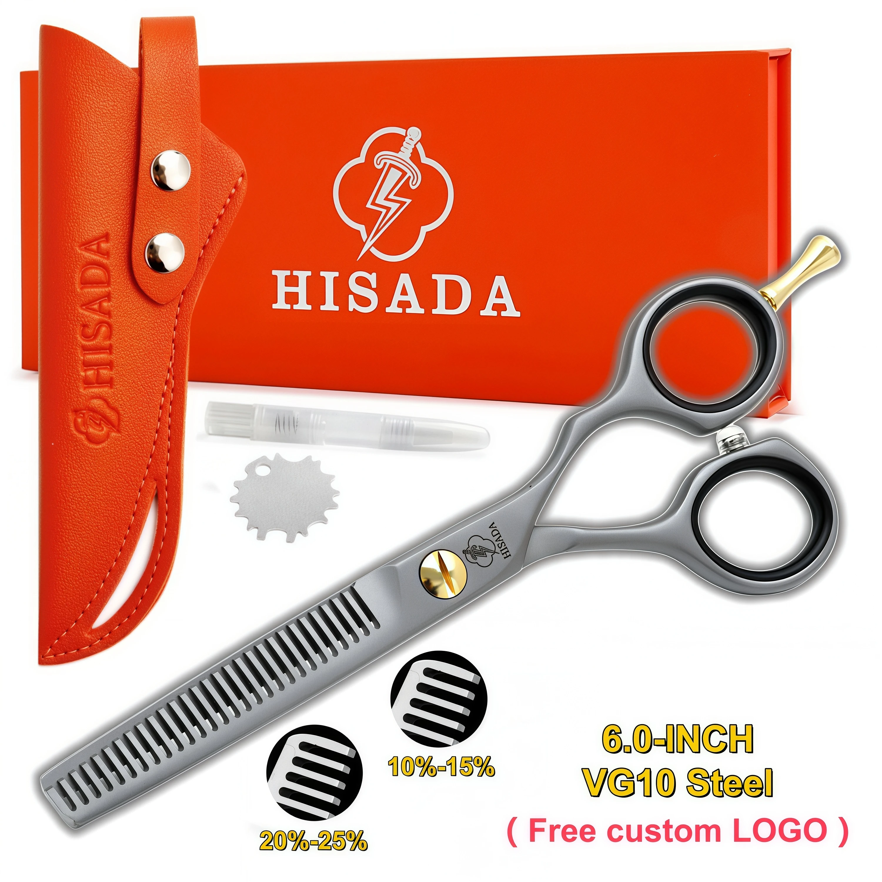 

Парикмахерские ножницы HISADA, профессиональные филировочные ножницы 6,0 дюймов, парикмахерские ножницы из японской стали VG10, высококачественные инструменты для салонов красоты.