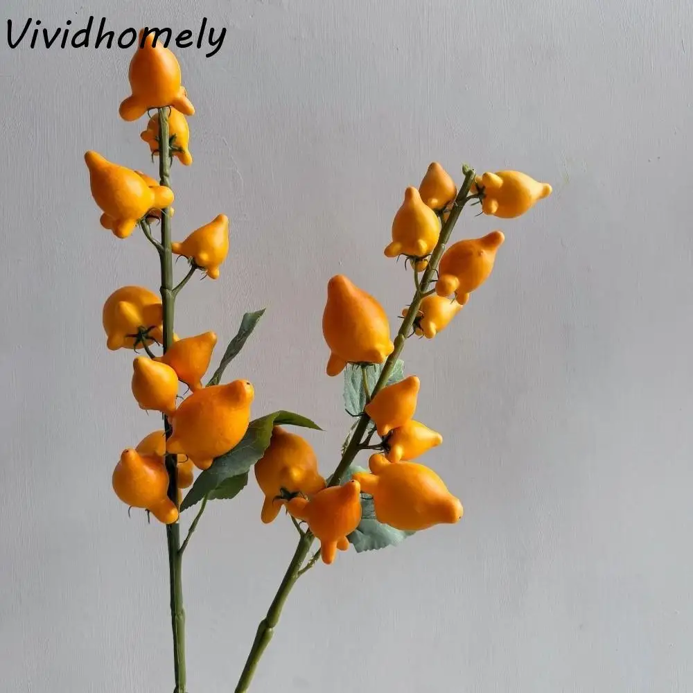 

Пластиковая искусственная золотая ветка ягод, реалистичная цветочная художественная имитация GoldBerry, фруктовые ветки ручной работы, украшение дома