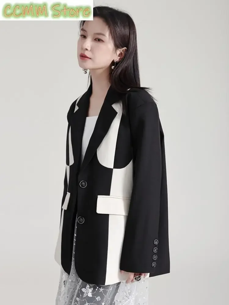 Damska marynarka w kolorze khaki, duży rozmiar, nowa, z klapami, długim rękawem, luźna kurtka Fashion Tide, wiosna, jesień