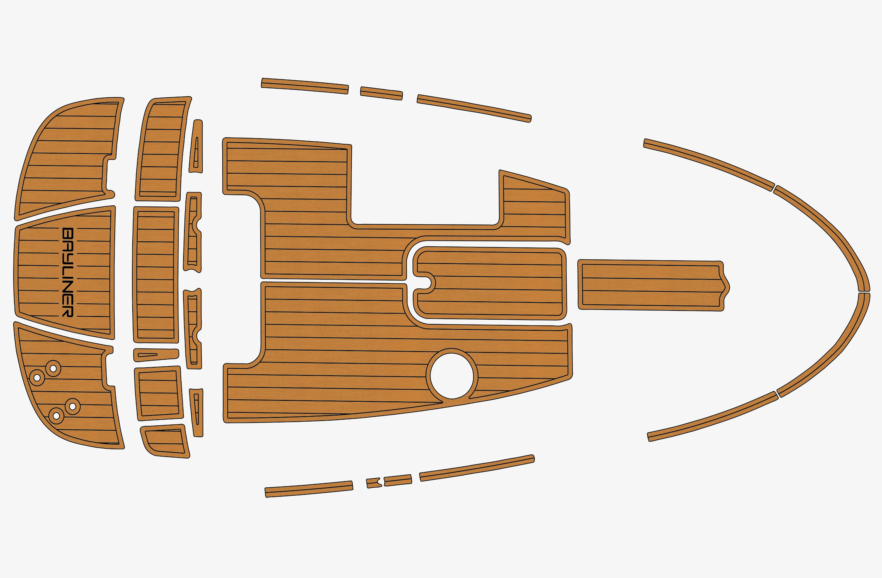 

Anti-Skid EVA Faux Teak Self-Adhesive 6mm Boat Decking Pad for 2013-2015 Bayliner 185 Flight Yacht Cockpit Durable Marine Floor