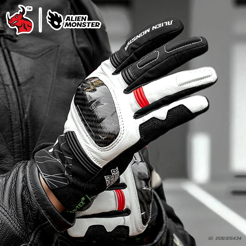 

Motorcycle Gloves for Men Women Winter Outdoor Windproof Waterproof Thermal Genuine Leather Riding Gloves for All Seasons