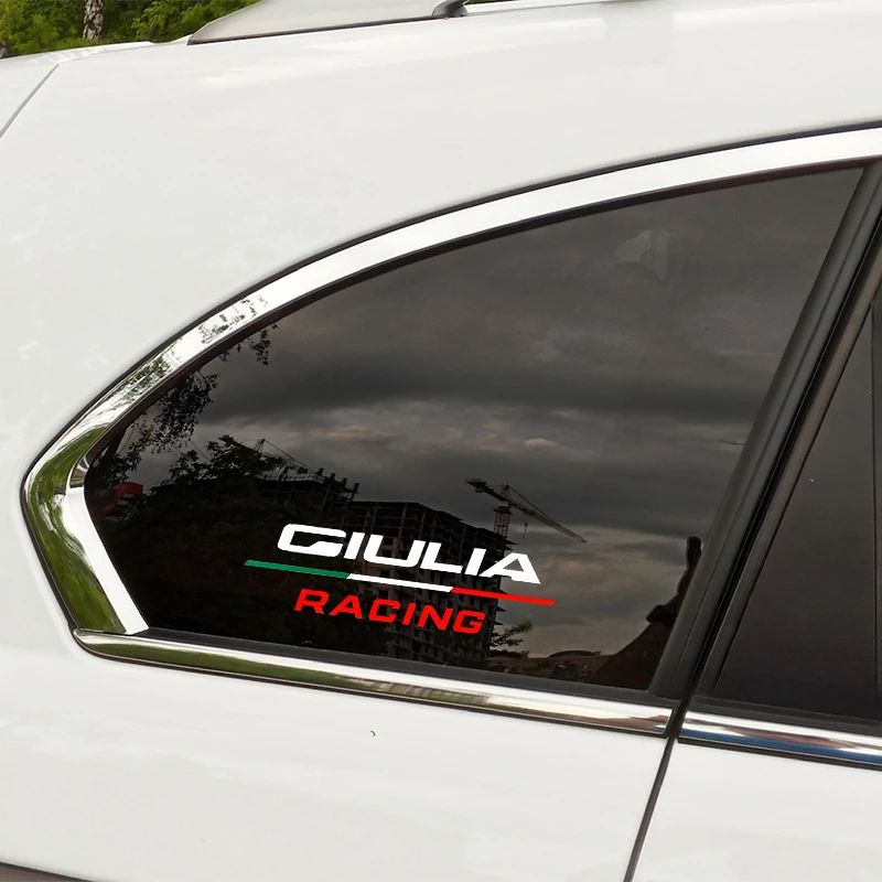 2pcs car window sticker decoration for Alfa Romeo Racing Mito 147 156 159 166 Giulietta Spider Giulia Stelvio Tonale Brera