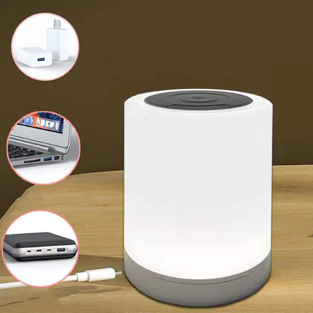 Kolorowa Dotykowa Lampka Nocna USB Mała Lampka Nocna Śliczny Wystrój Sypialni Siedem Kolorów Zmieniające Nastrojowe Oświetlenie Funkcja Timera
