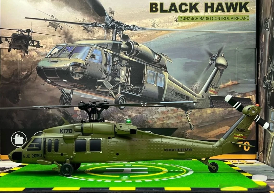 Wltoys K170 Black Hawk Uh60l Remote-Controlled Helicopter Four Channel Four Propeller Simulation Brushless Fixed Height Model