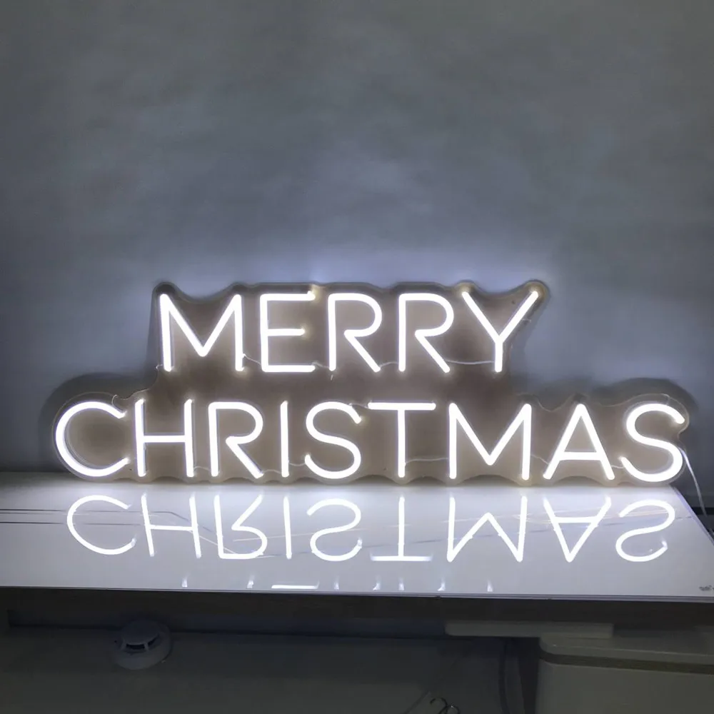 Customizable LED Neon Sign 'Merry Christmas' Personalized Wall Decor Neon Light for Party Birthday Wedding Engagement