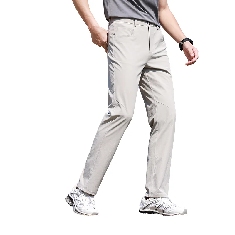 

Мужские модные брюки-костюмки — однотонные, из нейлоновой смеси, с защитой от солнца и дышащие, для деловых встреч и комфортной работы