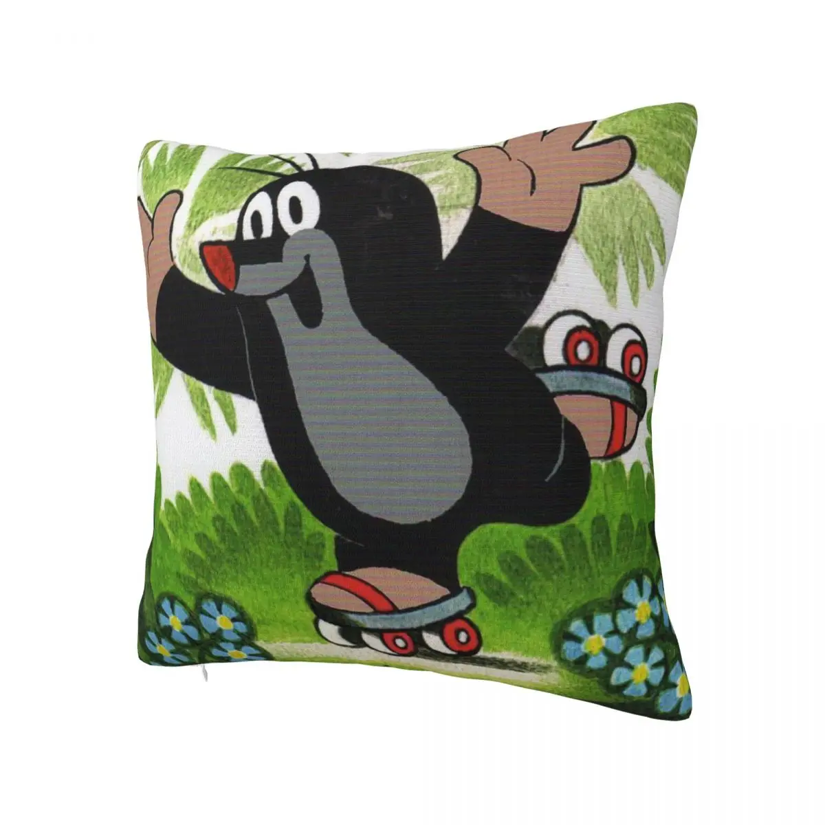 Cute Polyester Cushion Cover Krtek Cartoon For Sofa Garden Decorative Kawaii Throw Pillowcase