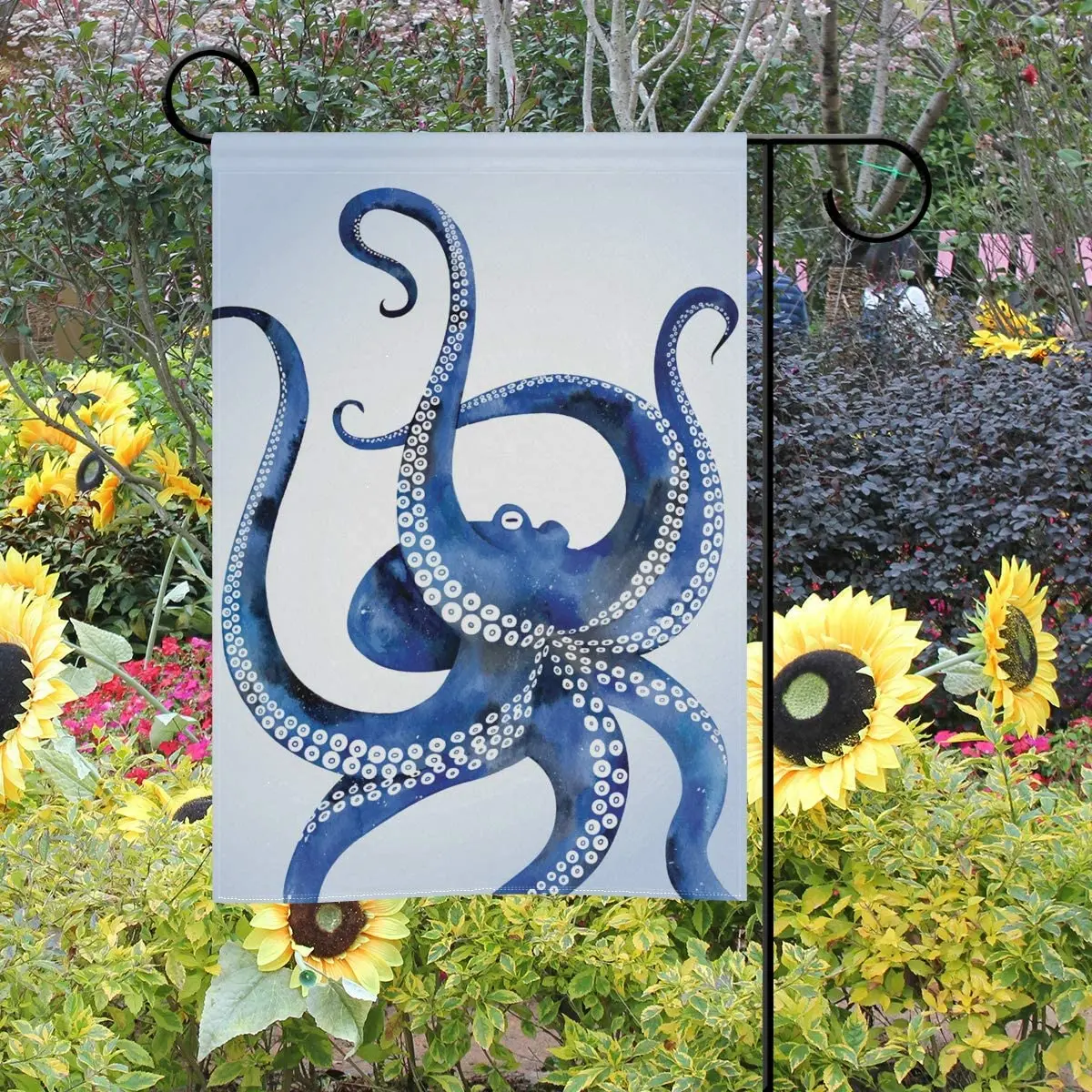 

Blue Marine Kraken Octopus Garden Flag Welcome Home House Flags Double Sided Yard Banner Outdoor Decor Banner for Outside House