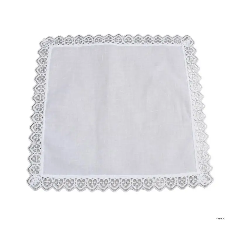 

Women and Men Solid White Hankies Absorbent Cotton Handkerchief for Embroidery