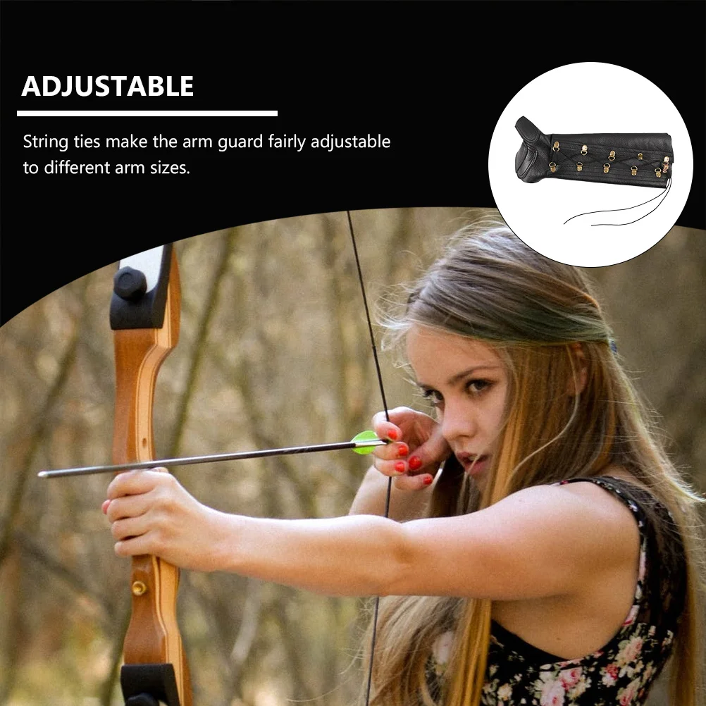 

Archery Arm Guard Made of PU Adjustable Strap Bow Hand Protector Shooting Forearm Guard for Archers Archery Hand Protector