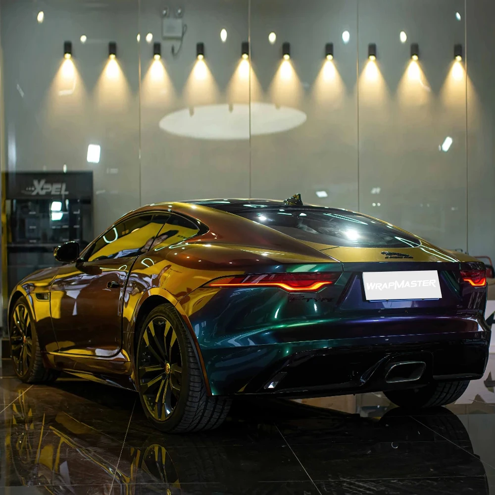 

5x56ft Prasinous Red PET Liner Car Stickers Magic Wrapped Film Cool Auto Decal for Vehicle Body Decoration