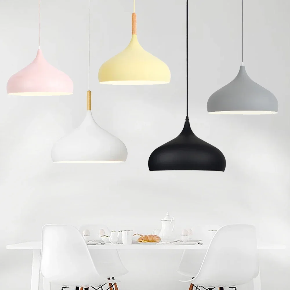 

Nordic Simple Pendant lights LED Hanging Lamp For Living Room Kitchen Cafe Light E27 Lighting Fixtures