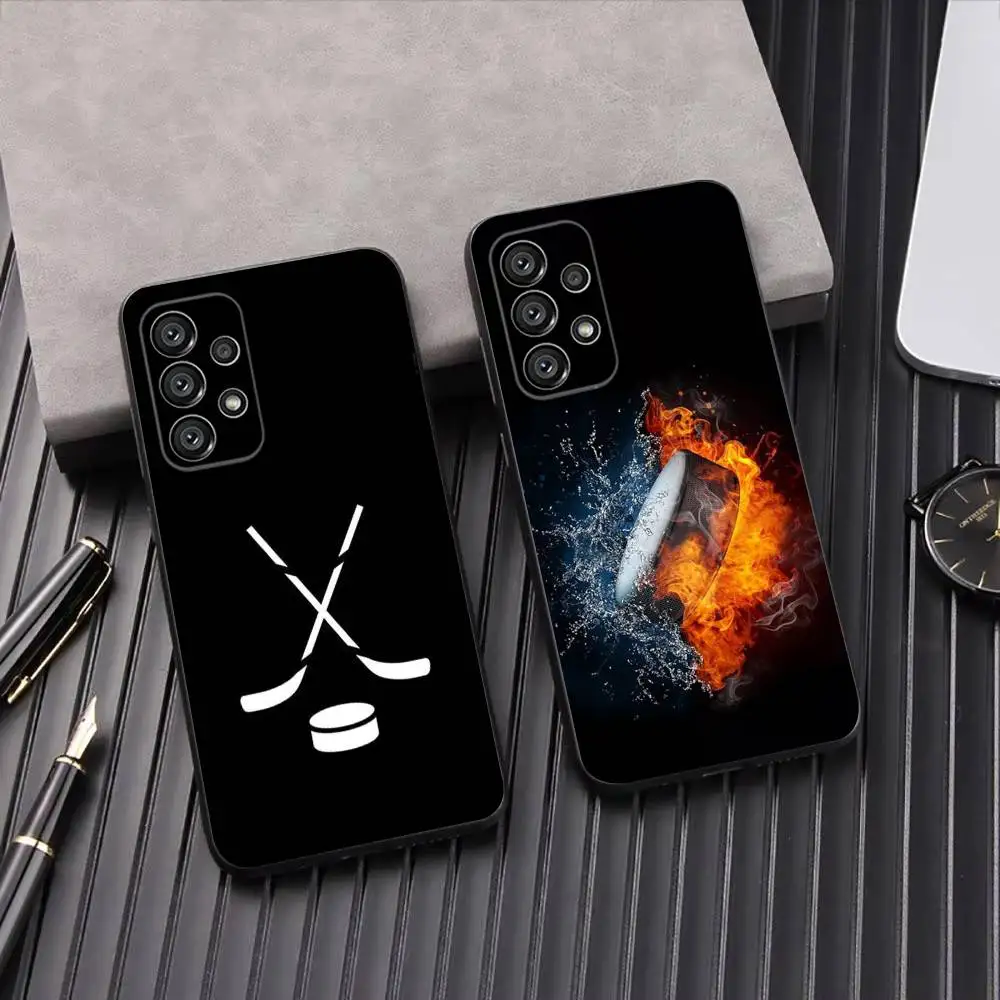 

Ice Hockey Rink Puck Phone Case For Samsung Galaxy A13,A21s,A22,A31,A32,A52,A53,A71,A80,A91 Soft Black Shell