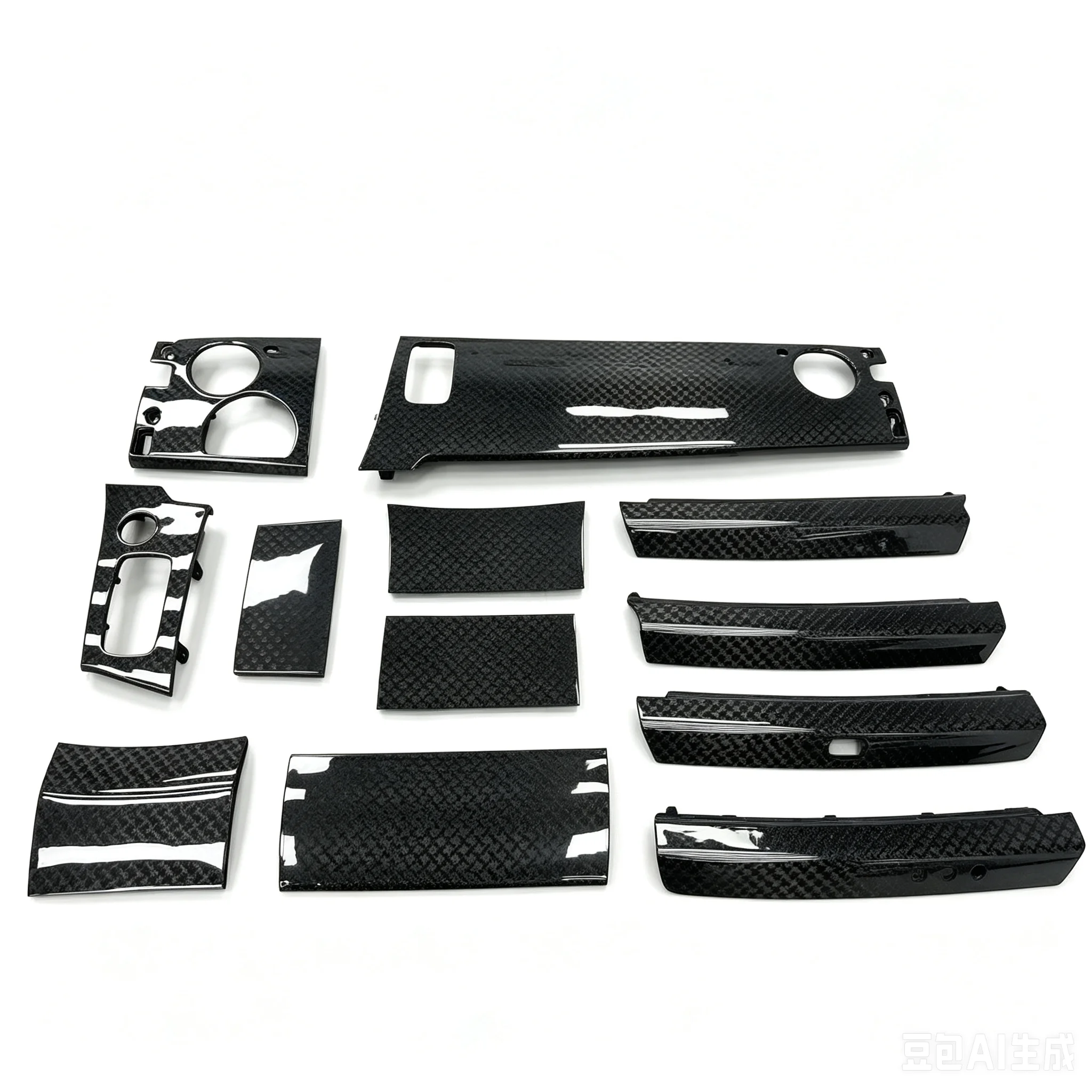For RollsRoyce Dry Carbon Fiber Interior Replacement 12piece set for instrument panel center console panel interior modification