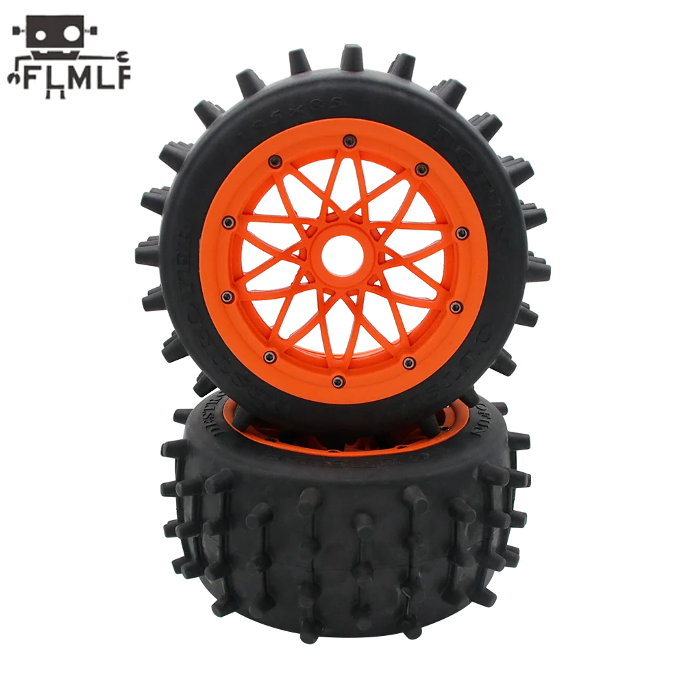 Super Strong Grip Nail Tire 185X85mm and Nylon Wheel Hub for 1/5 Hpi Rovan Km Gtb Baja Losi 5tve-t RCMK LOST DBXL Buggy Parts