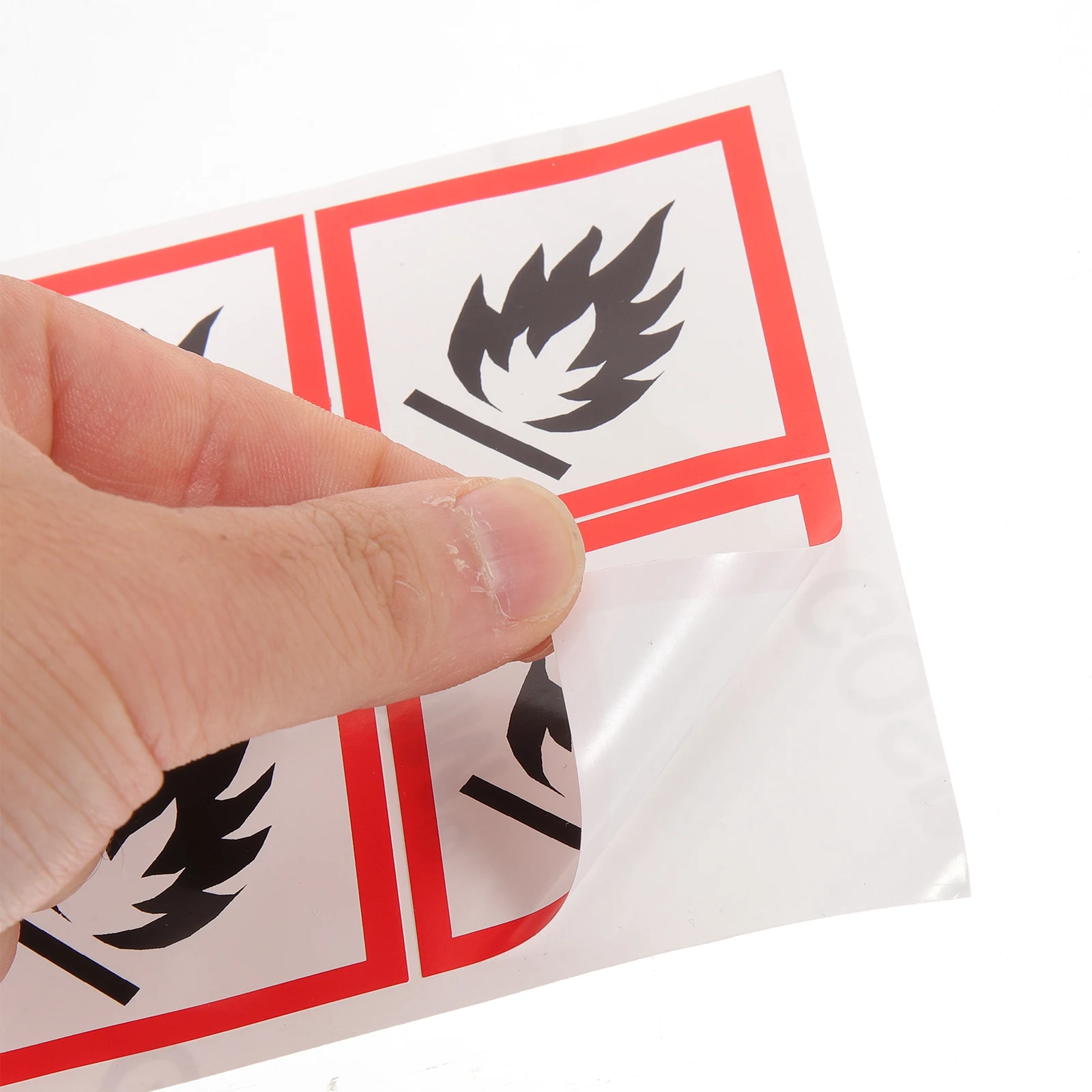 

10pcs 1 Sheet Liquid Warning Sign Pvc Safety Sticker Decal Signage Self Adhesive Fire Safety