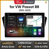Junsun V3 Plus 2K Wireless CarPlay Android Auto Car Intelligent Systems for VW Volkswagen Passat B8 2015-2020 Autoradio
