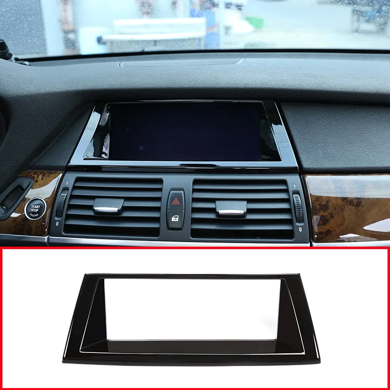 

For BMW X5 E70 2008-2013 Car Accessories Glossy Black ABS Car Navigation Frame Trim 1 Pcs