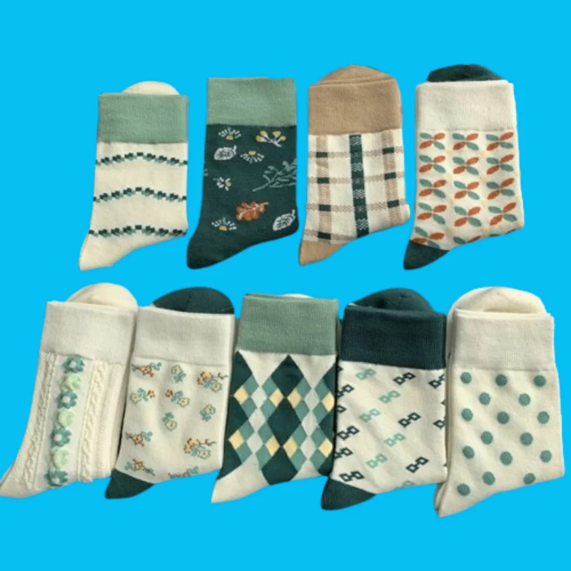 

9/18 Pairs Mori Socks Women Cute Japanese JK Long Tube Autumn and Winter Korean Middle Tube College Style Sweet Versatile Socks