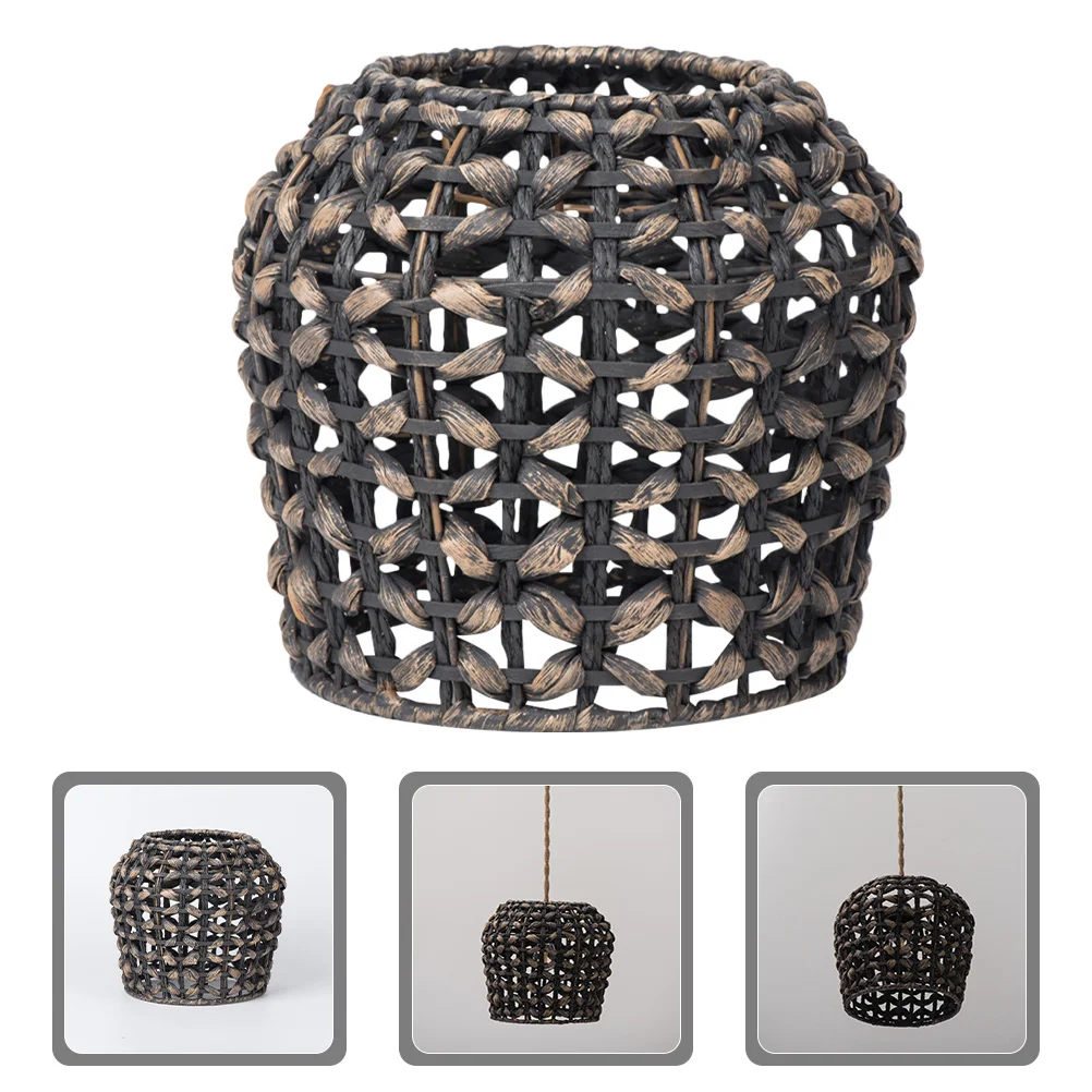 

Natural Hyacinth Woven Lampshade Rustic Vintage Decorative Light Shade Replacement For Ceiling Hanging Lamps Pendant Bedroom